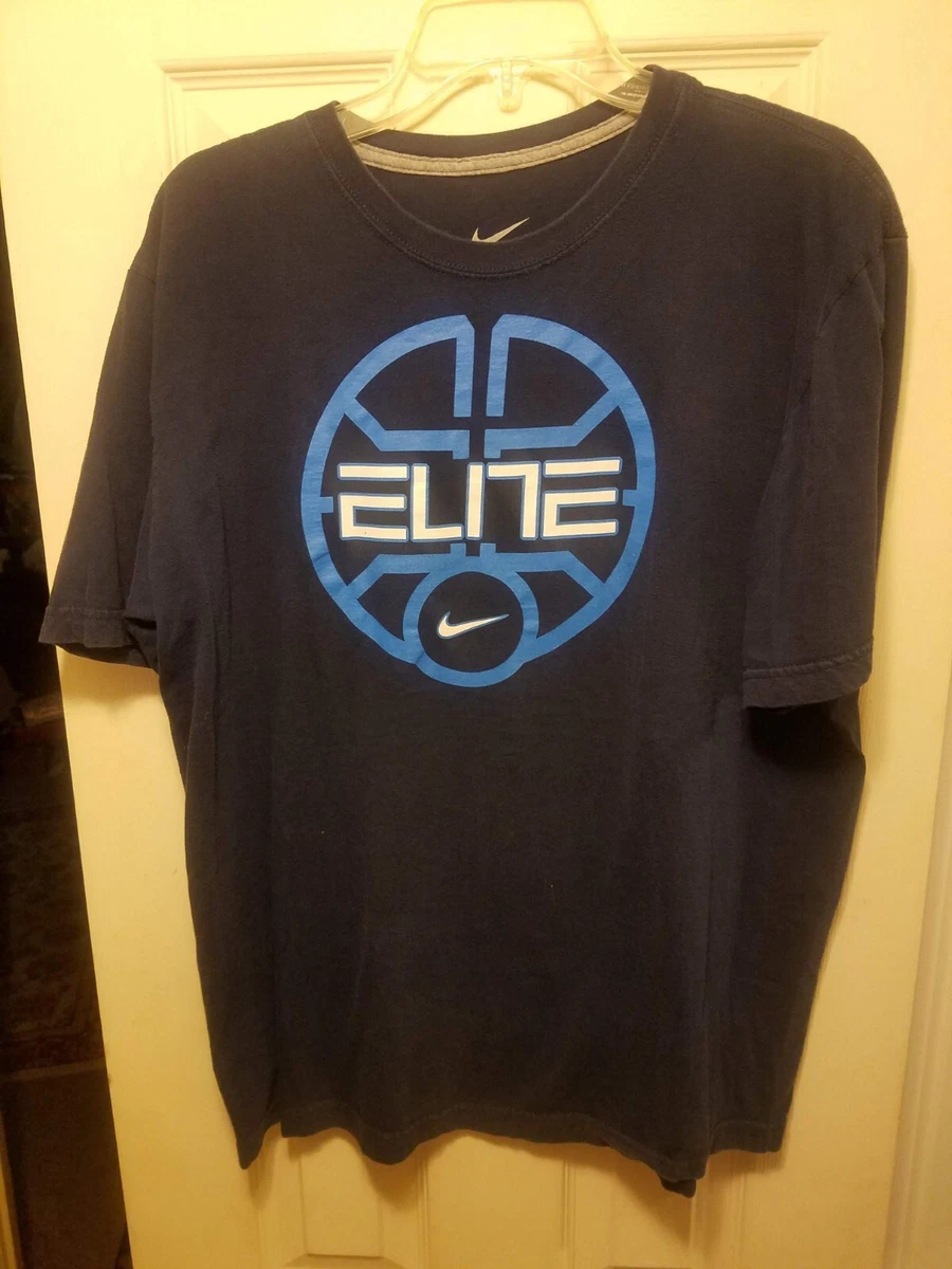 RARE Nike Elite Team Basketball Men XL Navy Blue TShirt SHORT
