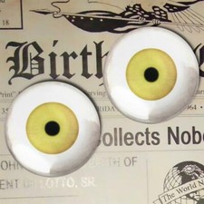 Pale Yellow Glass Eyes Human Doll Taxidermy Craft Eyeball Set - 63