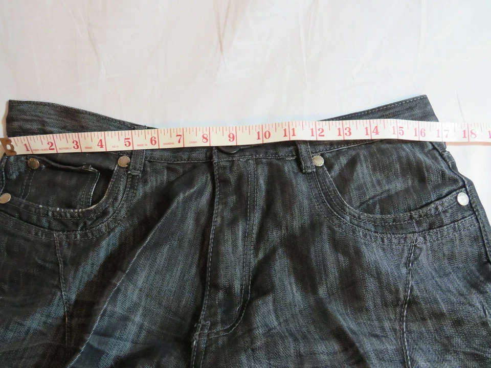 Pantalones negros desgastados Brooklyn Express para hombre talla 34/30 con varios bolsillos Foto 4 de 4