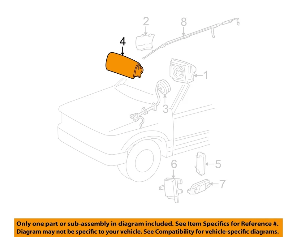 Used Instrument Panel Air Bag fits: 2002 Mazda TRIBUTE passenger dash Grade A — 第 3/4 张图片