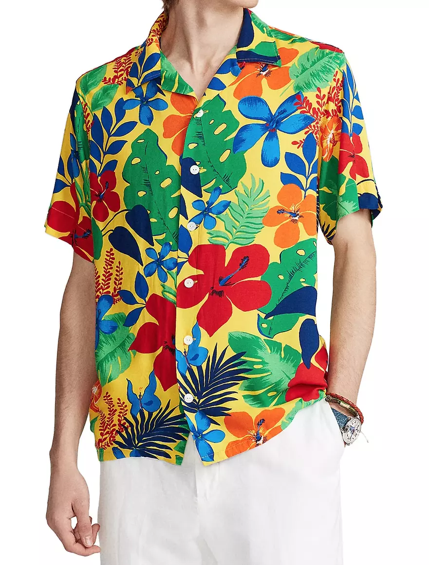 Men's Ralph Lauren Polo Tropical Viscoe Leaf AO Button Down Shirt [Sizes]