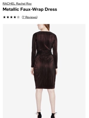 vanozza metallic long sleeve midi dress Betsy & Adam Women's Metallic V-Neck Long-Sleeve Gown - Mocha Gold