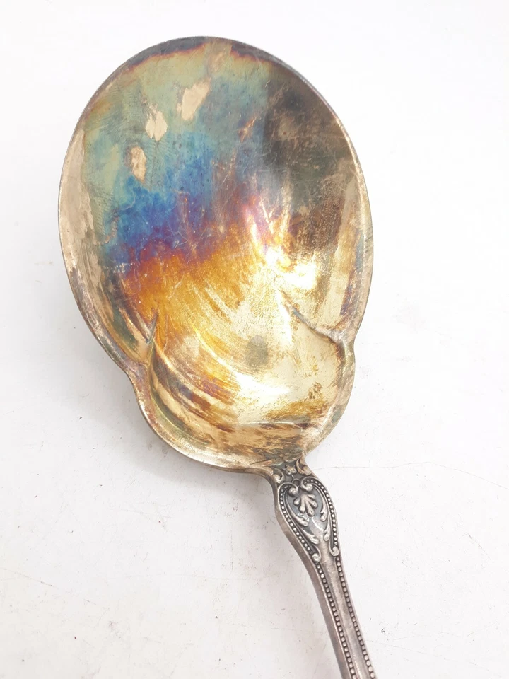 Антикварная сервировочная серебряная ложка Gorham 1896 г. с гальваническим покрытием уникальный дизайн - Изображение 3 из 4