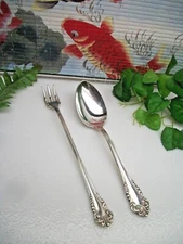 Oneida Community   AVALON   Silverplate Teaspoon & Seafood Cocktail Fork 1923