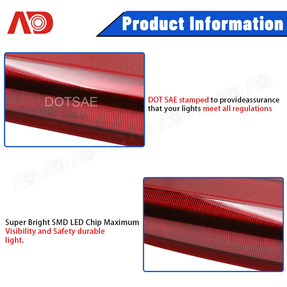 For 2002-2009 Chevy TrailBlazer GMC Envoy Red LED Third 3rd Brake Tail Light US - Изображение 3 из 4