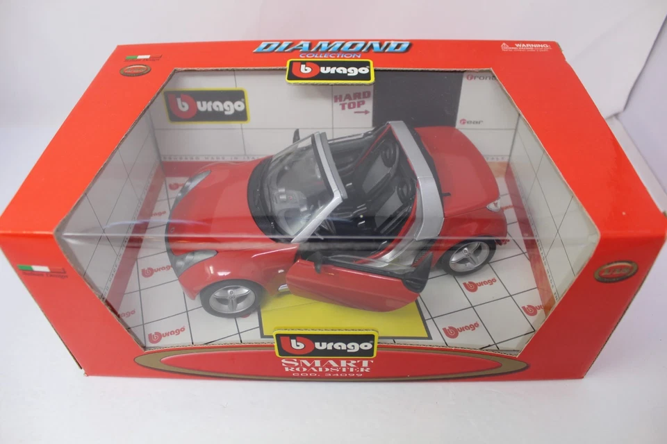 Burago 1:18 Smart Roadster Diamond Collection Rojo Foto 2 de 4