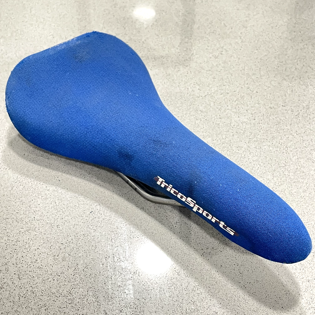 Vintage Trico Sports Seat Saddle Titanium Rails Blue MTB Road Seat