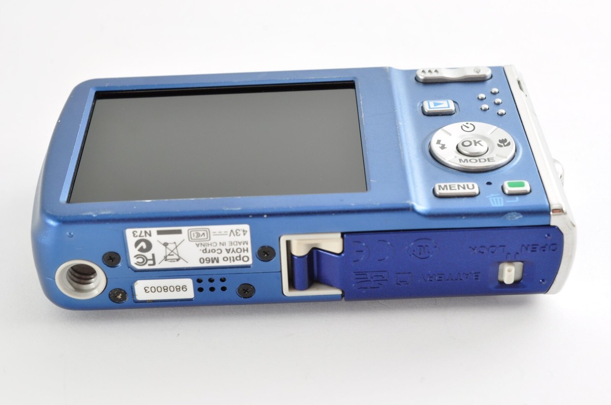 Pentax Optio M60 Blue 10MP Digital Camera [Exc+3] From Japan