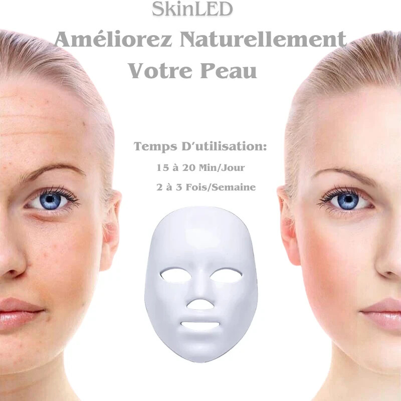 Masque LED visage luminothérapie anti-ride et traitement régénérant de la peau
