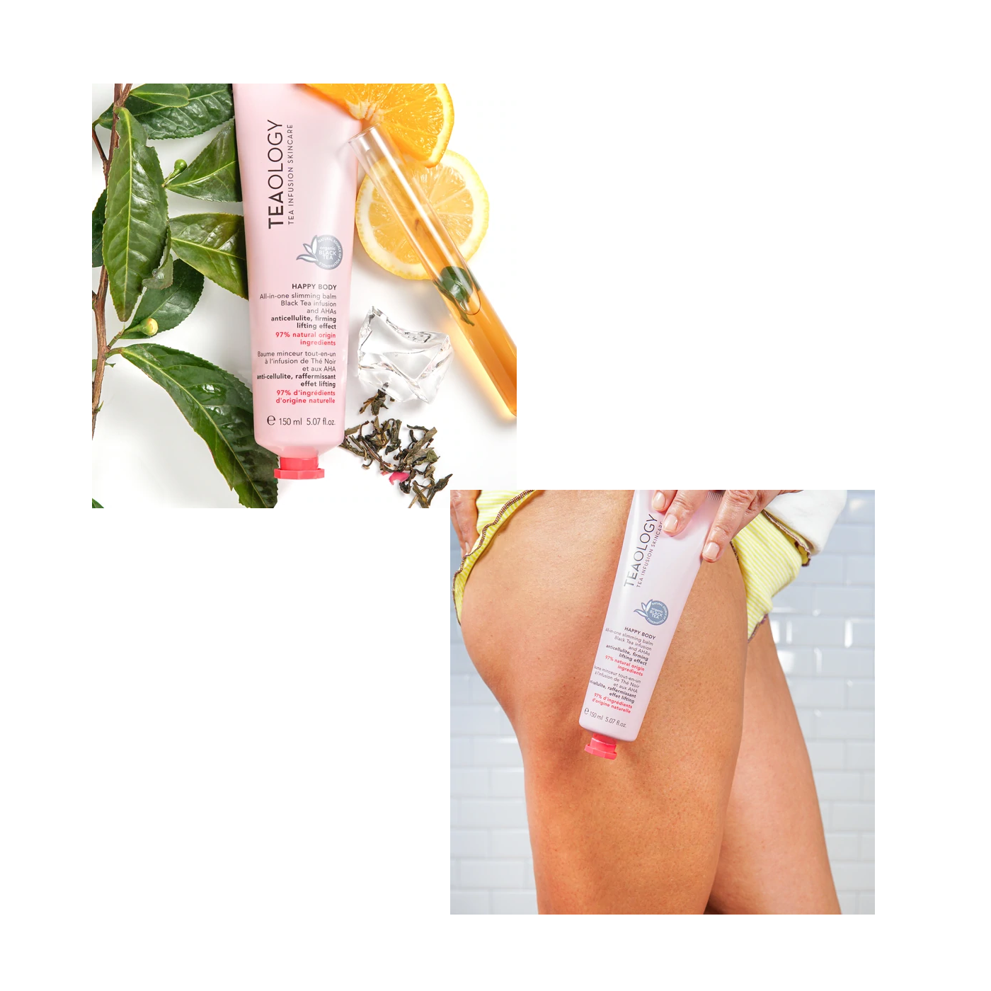 TEAOLOGY SKINCARE HAPPY BODY BALSAMO CORPO SNELLENTE MULTIFUNZIONE 150ml Tè NERO