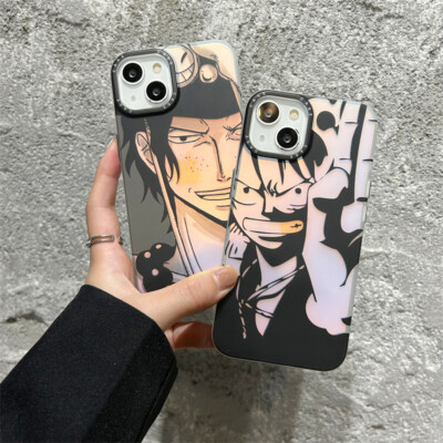 One Piece Anime Für iPhone 11 12 13 14 Pro Laser Case Hülle Schutzhülle Cover