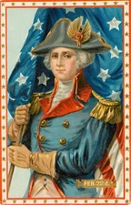 George Washington Birthday (Feb 22) Tuck's #178 Patriotic Embossed Postcard