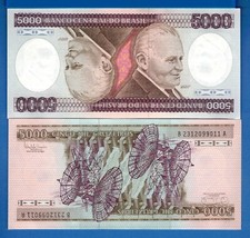 Brazil P-202 5000 Cruzeiros ND 1981-1985 Uncirculated Banknote