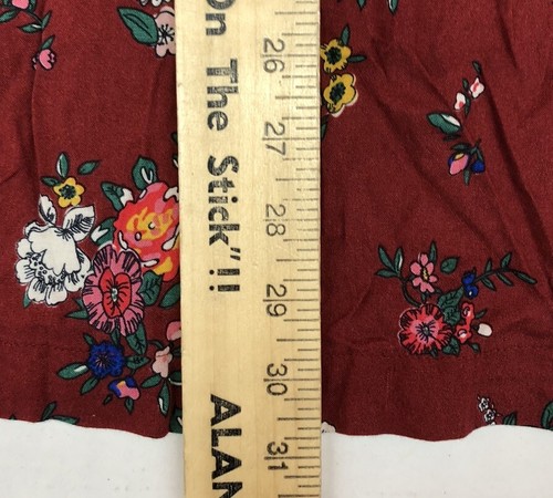 Hanna Andersson Floral Long Sleeve Ruffle Dress Size 12 Maroon Girls 150 Ruffle - Picture 4 of 5