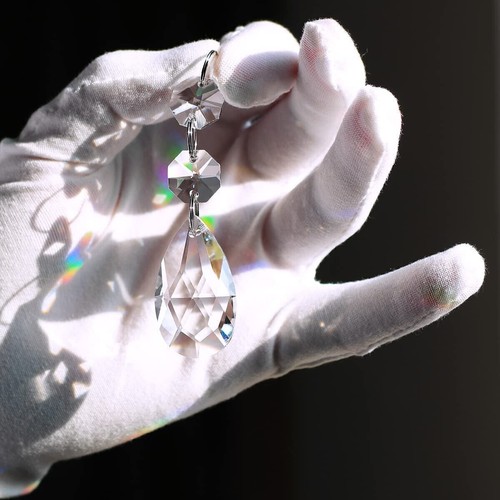 4X 63mm Glass Crystal Prism Tear Drop Pendant DIY Chandelier Decoration - Afbeelding 3 van 10