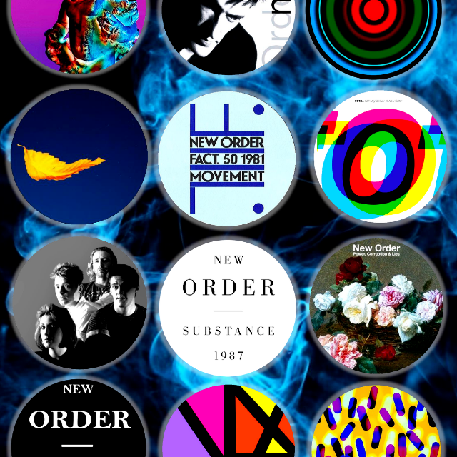 NEW ORDER 12PC BUTTON PIN SET