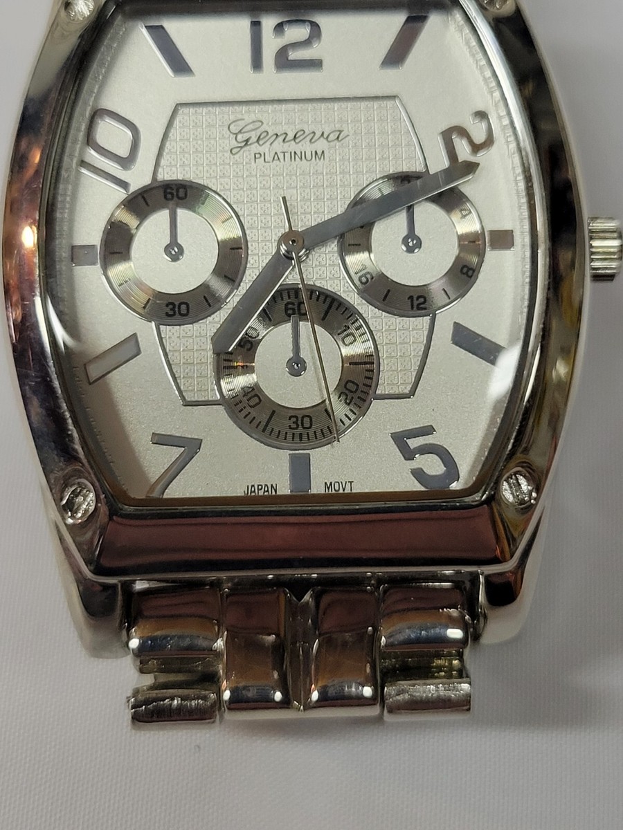 Geneva platinum watch 8891 men's wrist watch needs battery