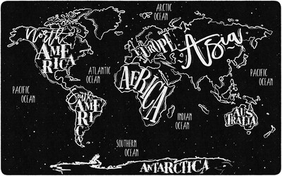 Flagship Carpets Modern World Map Area Rug for Classroom, Office, Home and Schoo