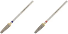 2Pc Diamond Bur Sintered Medium 240 Grit & X-Fine 600 Grit 2.34mm Mandrel Long