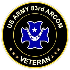 US Army 83rd ARCOM Veteran Bumper Sticker Military Vinyl Decal 5"