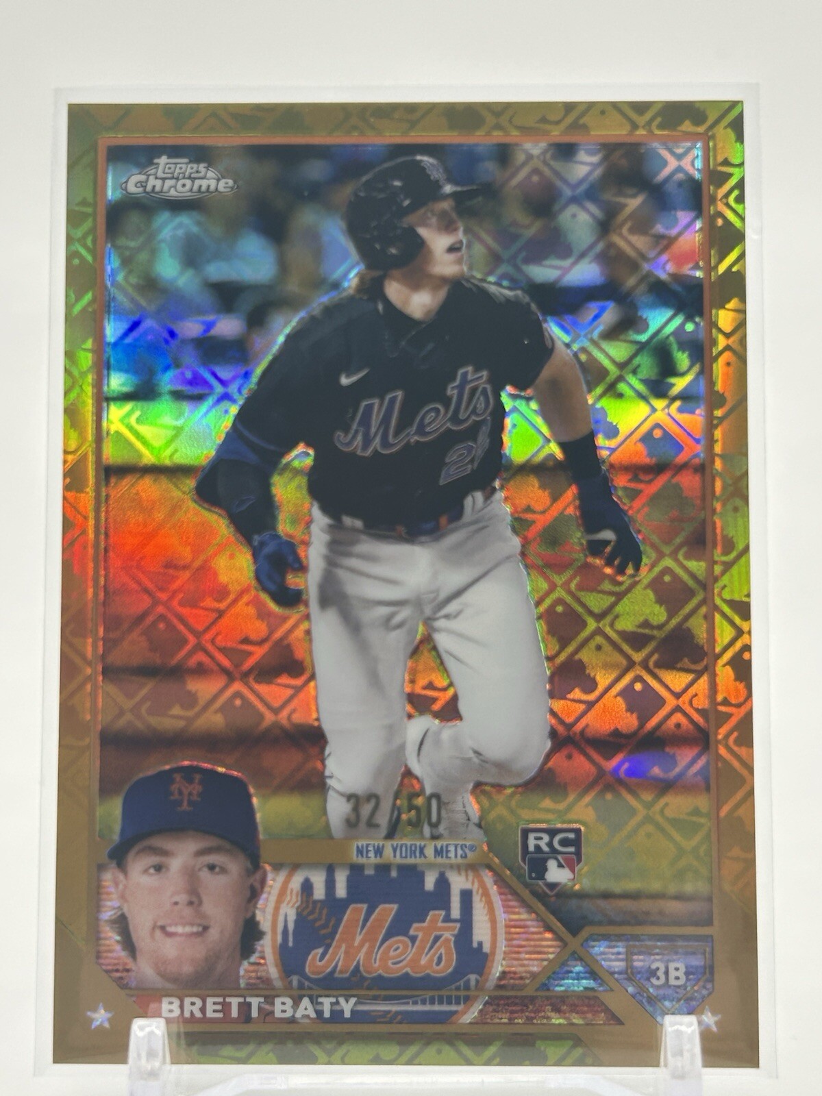 2023 Topps Chrome Logofractor Brett Baty Gold 32/50