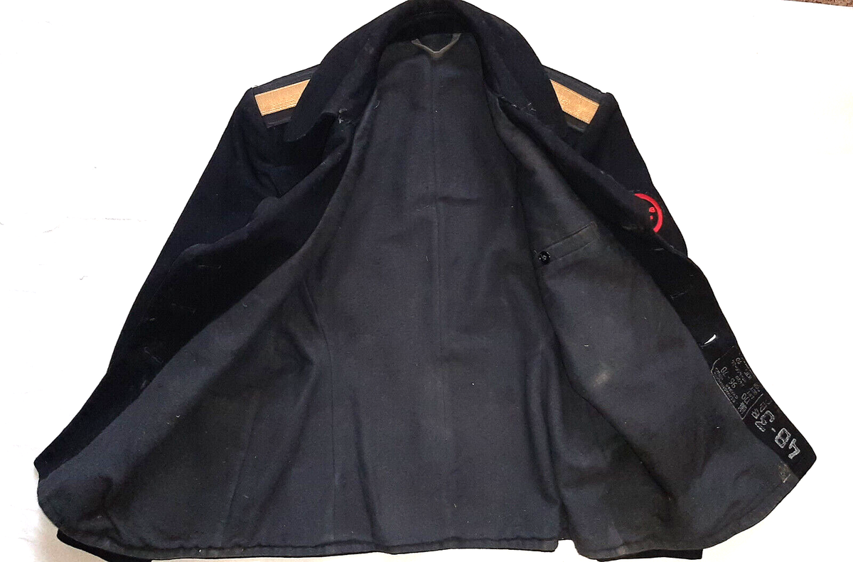 Men's Soviet Russian Army Black Wool Coat