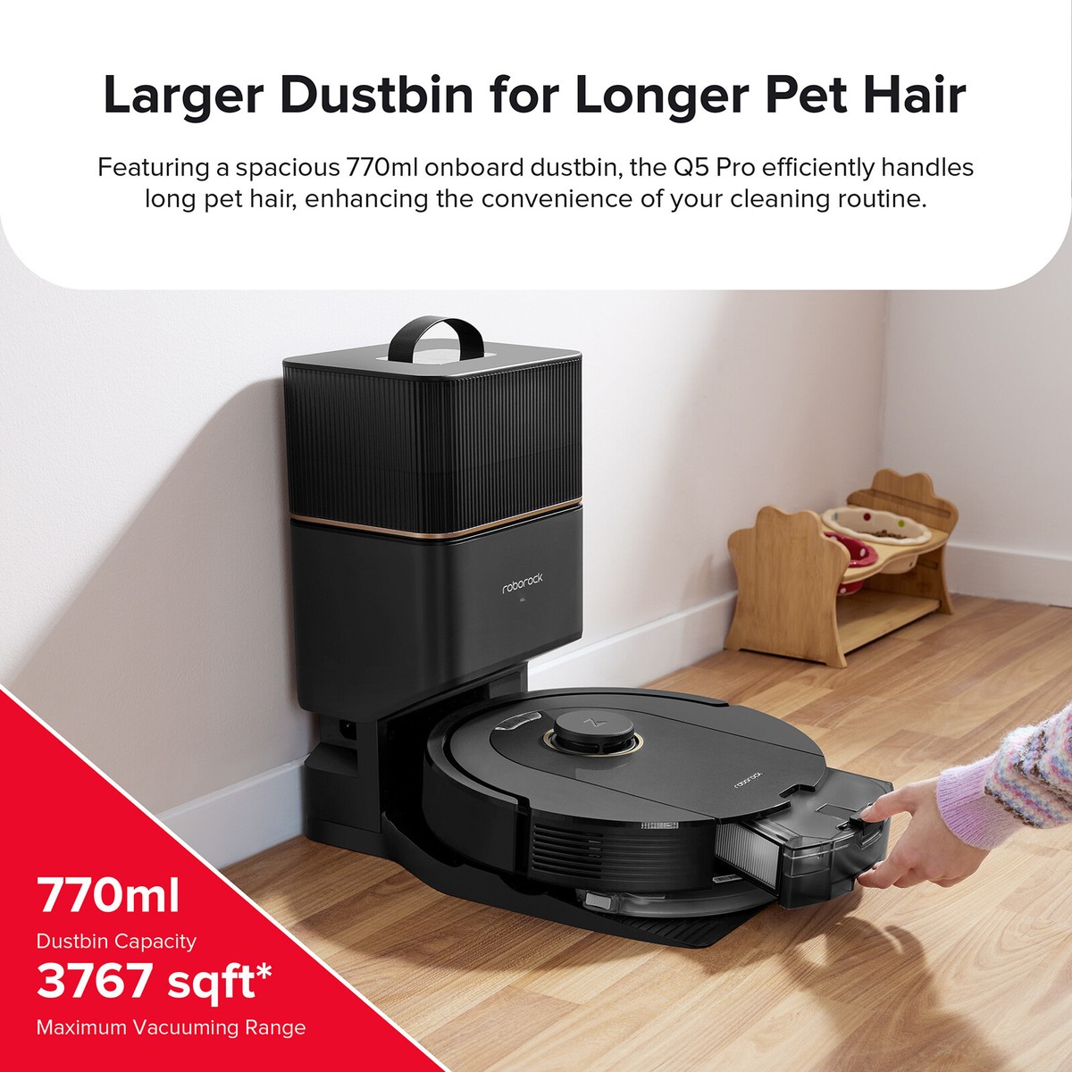 Roborock Q5 Pro+ Self-Empty Robot Vacuum and Mop, 5500Pa