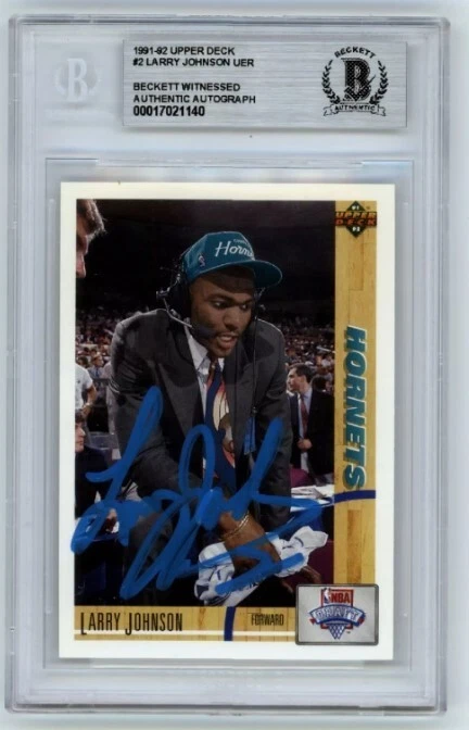 Larry Johnson Basketball Sports Trading Card Singles Autographed