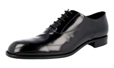 PRADA Fine Polished Oxford Dress Shoes Leather Sole Black NEW -  US 12 EU 45