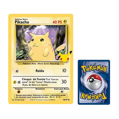 Card Pokémon Portuguese - Pikachu Jumbo (Big) 58/102 Celebrations