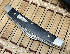 Case XX USA 2023 Black Micarta 27821 Brushed Nickel Small Congress Pocket Knife