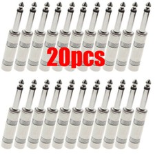 20Pcs 1/4 MONO TS Heavy Duty Male Audio Speaker Guitar Cable Connector Plug Jack