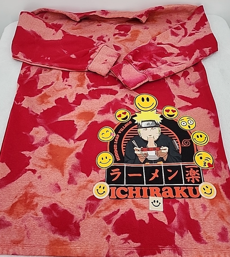 NY&C Women XL Long Sleeve Sweater Dress Bleached Patches Upcycled Ramen Ichiraku - 第 1/24 張圖片