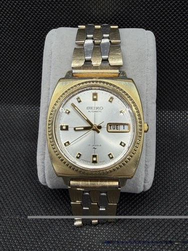 Seiko 7006-7017 Automatic 17 Jewels Gold Two Tone Vintage 1970 Japan Watch