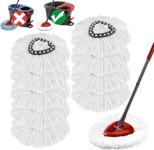 10 Pack Spin Mop Replacement Heads for EasyWrin Mop, 100% Microfiber Spin Mop Re