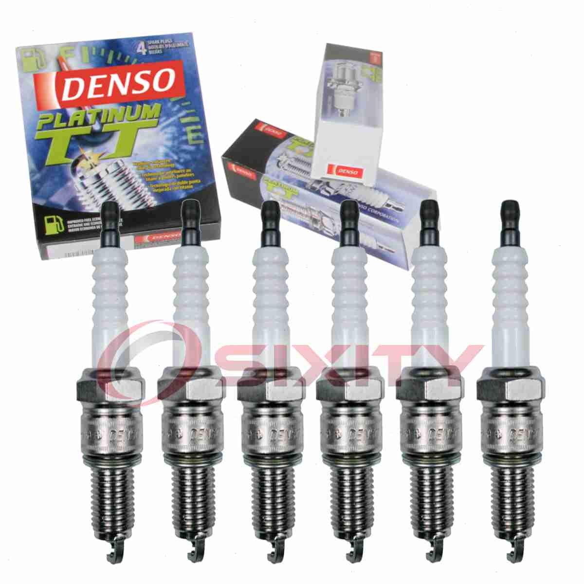 6 pc Denso Platinum TT Spark Plugs for 1971-1973 International 1010 3.8L fo