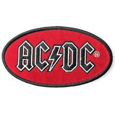 AC/DC Patch · Logo Oval Red Black · Band Aufnäher · Offizieller Merch