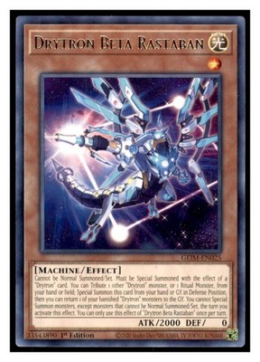 Yugioh Drytron Beta Rastaban #GEIM-EN025 Rare Genesis Impact LP
