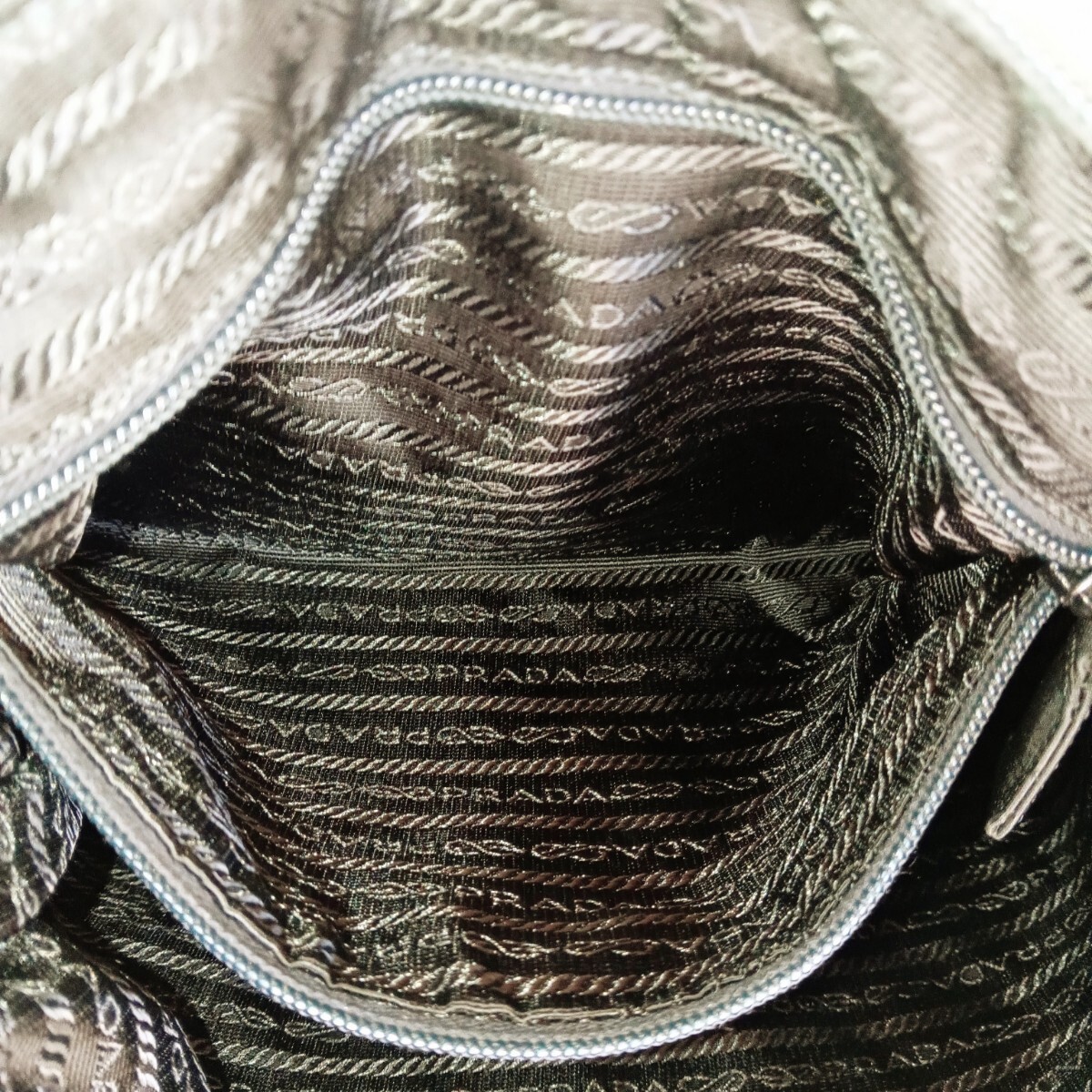 Prada Archive Olive Nylon Shoulder Bag Vintage Authentic thumbnail 8