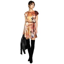 Alice + Olivia Mini Dress Silk Mod Abstract Artsy Avant Garde Chic Sz S / M