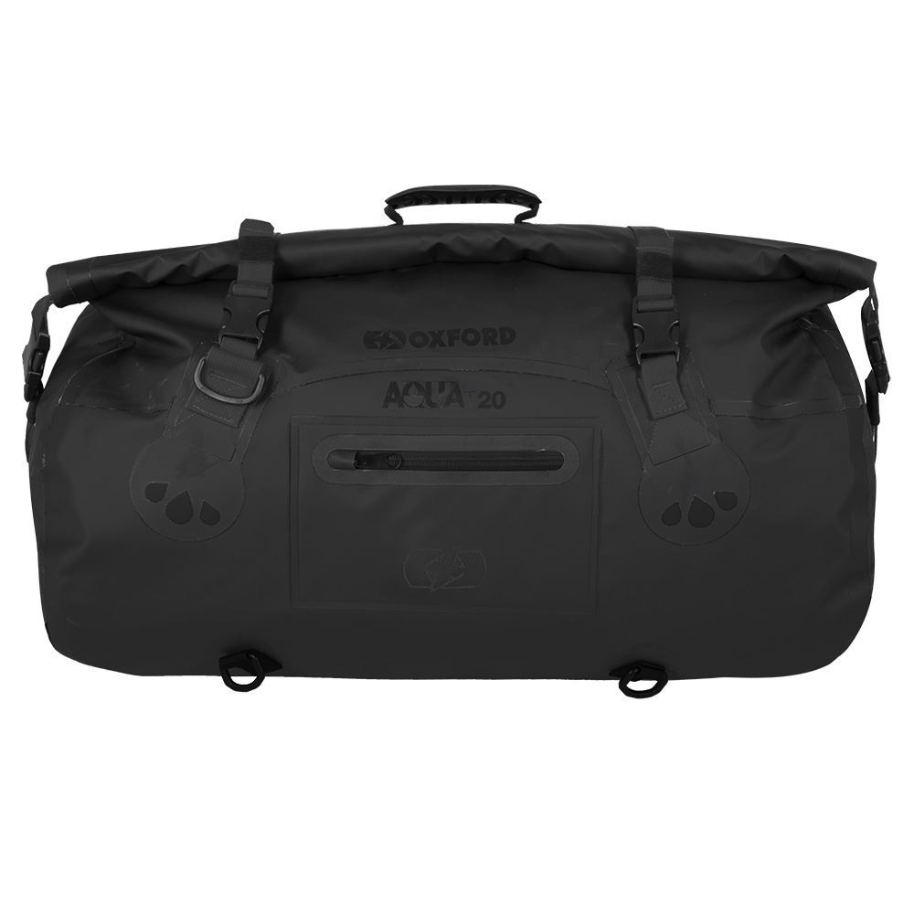 Oxford Aqua T20 Black Waterproof Motorcycle Roll Bag Motorbike Tail Pack