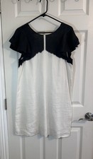 J.CREW 100% Linen Dip Dye Lightweight Dress w/ Flutter Sleeve Size M