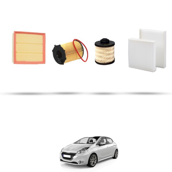 Hoffcar Wartungsset - 4 Filter FüR Peugeot 208 1.6 Bluehdi 73KW Ab 2015-image