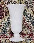 Vintage E.O. Brody Co Pedestal Footed Milk Glass Swirl 9" Vase EUC
