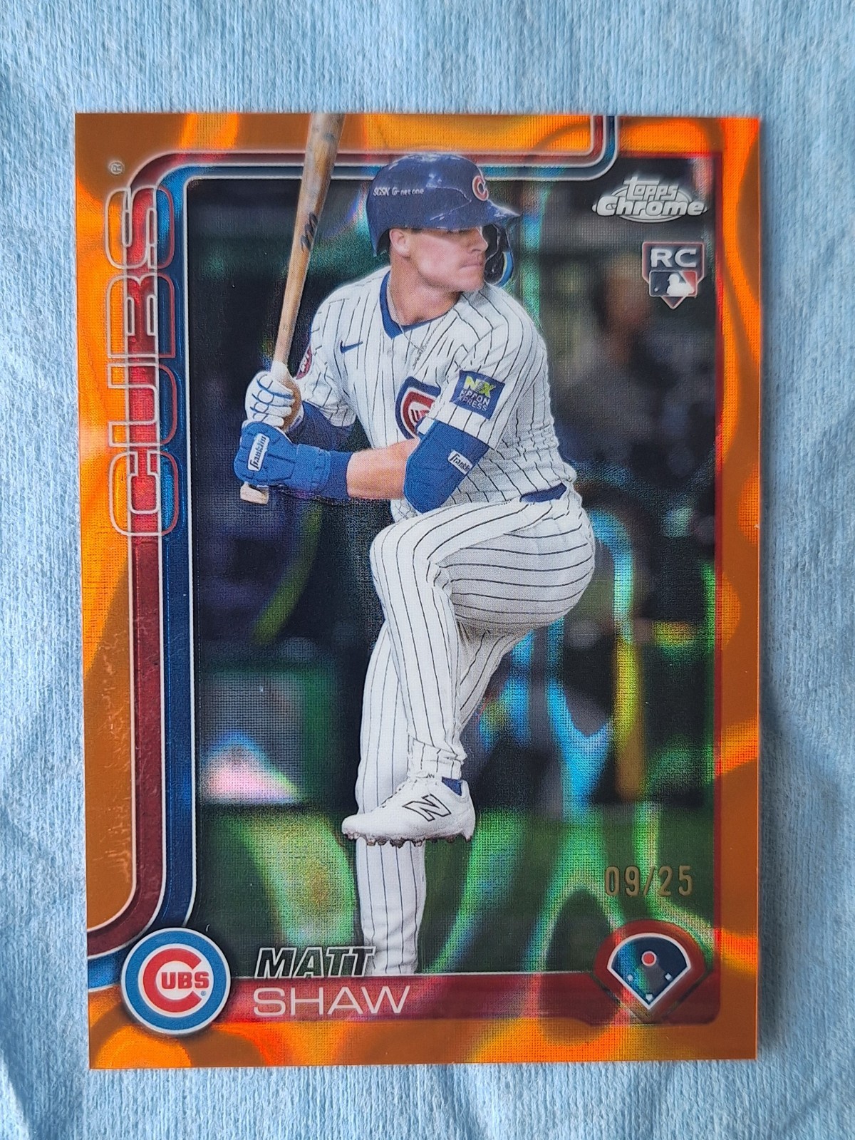 MATT SHAW ORANGE LAVA /25 ROOKIE SP 2025 TOPPS CHROME #219 Chicago CUBS RC