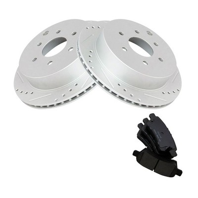 Rear Ceramic Brake Pad & Fits Rotor Kit w/Fluids Performance-Grade Type