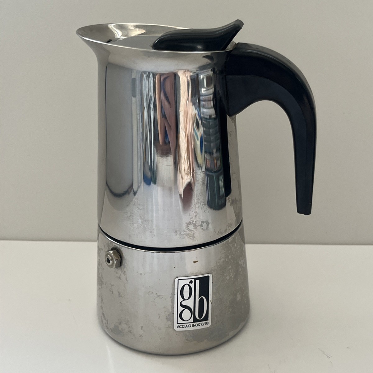 Vtg Guido Bergna GB Espresso Coffee Pot Moka Maker Stainless Inox