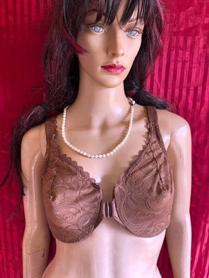 GLAMORISE BROWN FRONT CLOSE UNDERWIRE SZ 36 C
