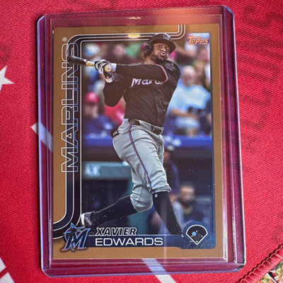 2025 Topps Series 1 Xavier Edwards #258 Miami Marlins Gold /2025 Serial
