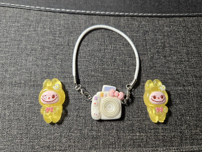 Labubu Mini Camera Labubu Doll Accessory Mini Camera - White w/2 Yellow Charms Free Rtns ...
